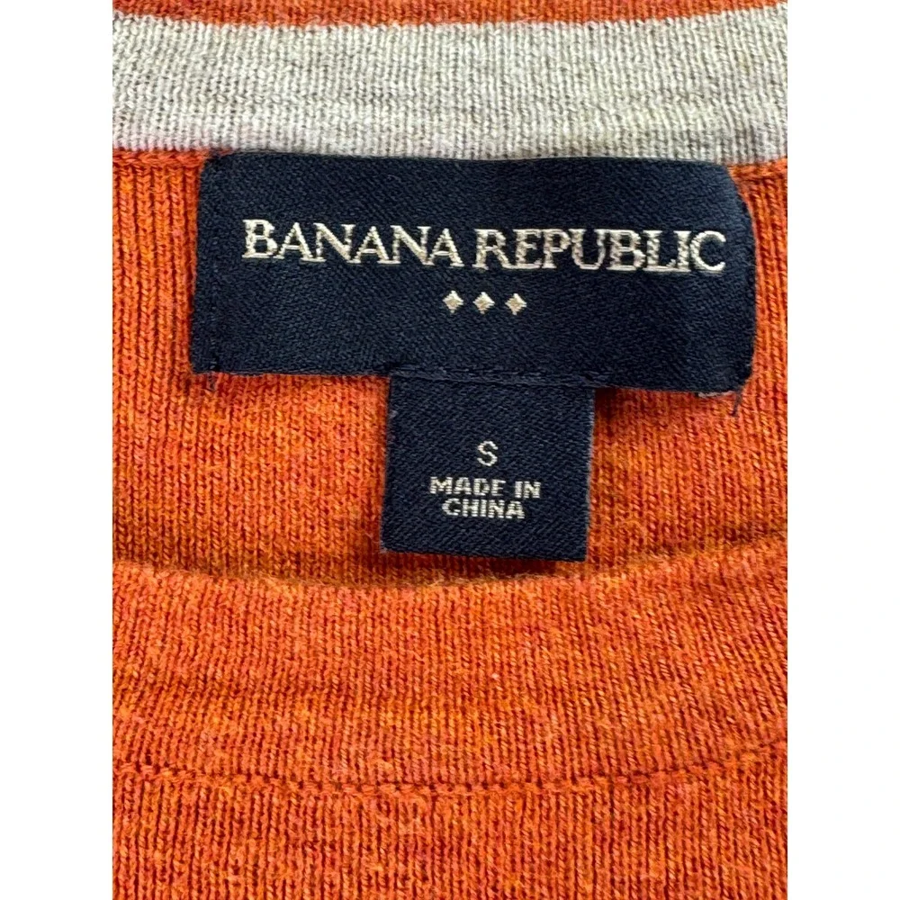 Banana Republic Mens Burnt Orange‎ 100% Cotton Preppy old money Sweater Small